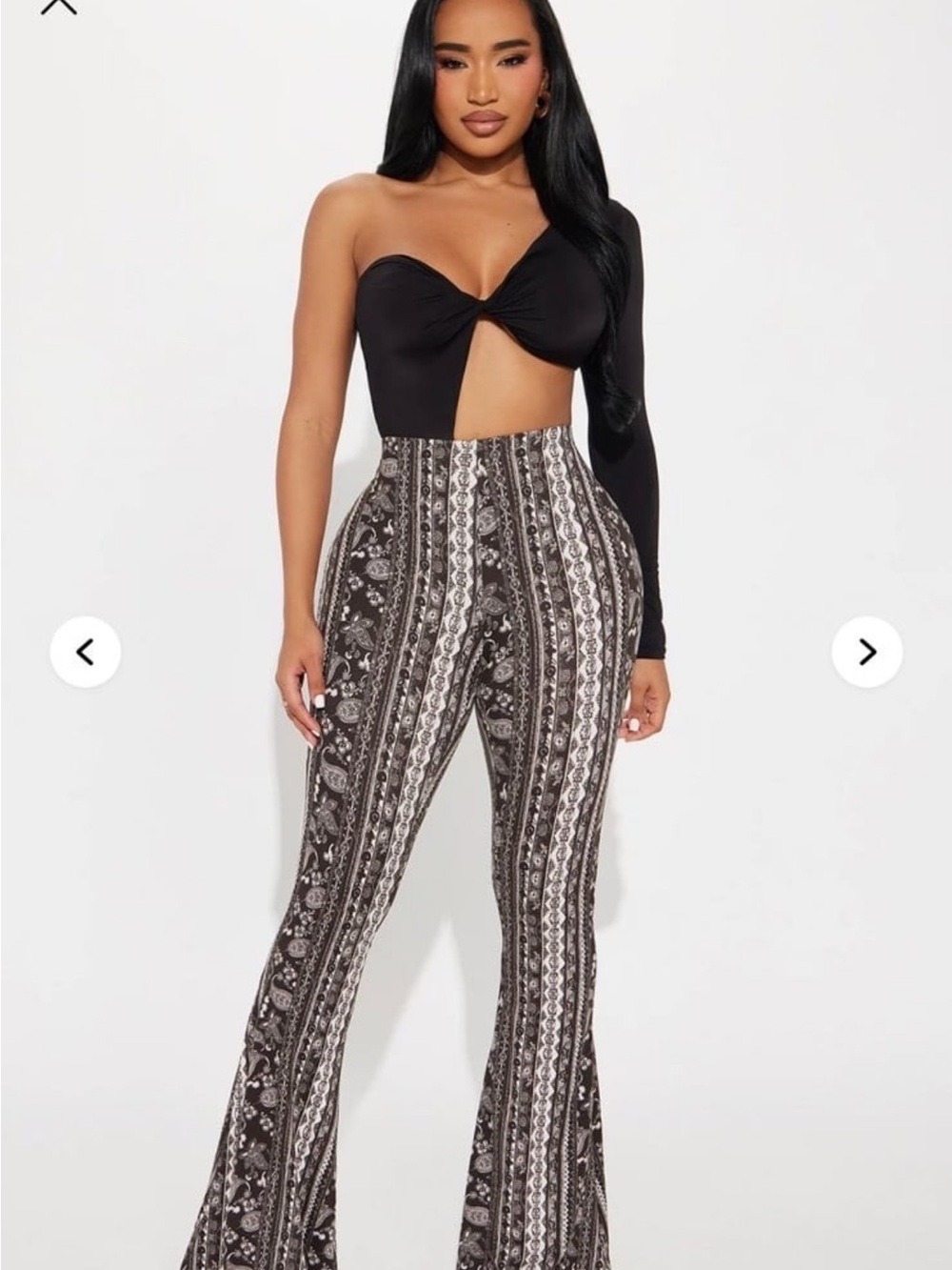 Fashion Nova Black One-Shoulder Cutout Bodysuit - Picture 3 of 3